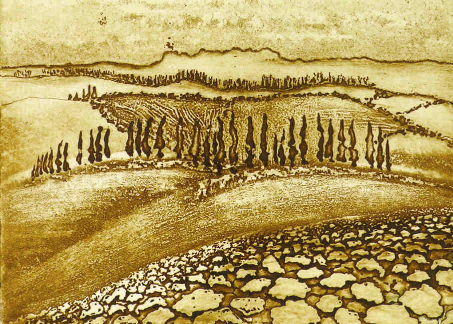 landschaft mit zypressen,toscana; landscape with cypresses 