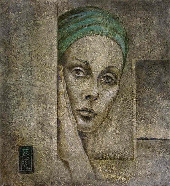 frauenkopf mit turban,portrait,woman's head with turban