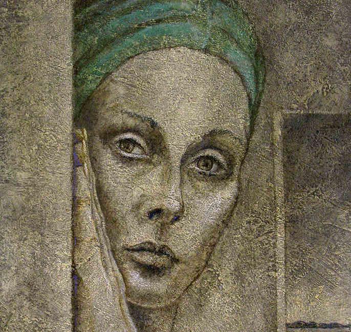 frauenkopf mit turban,portrait,woman's head with turban